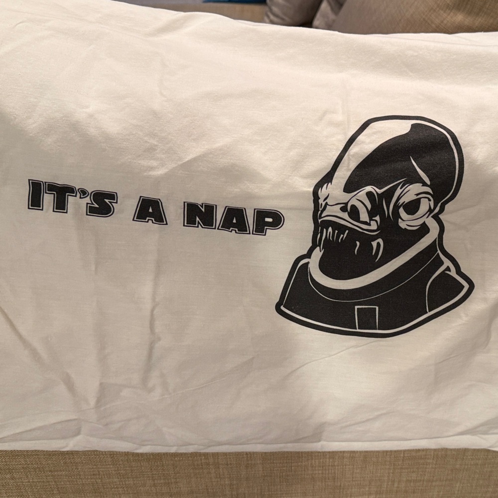 Star Wars White Pillowcase with Black Graphic